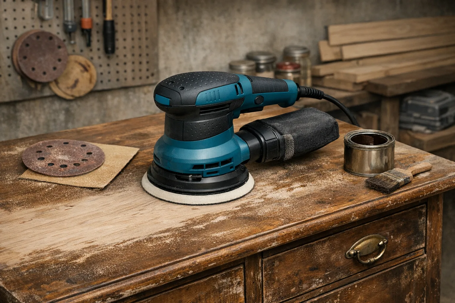 Moebelaufarbeitung mit dem Exzenterschleifer: DIY-Moebelprojekte