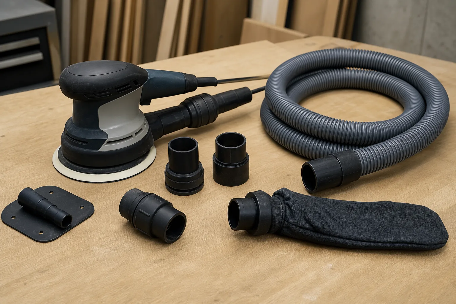 Staubabsaugung fuer Exzenterschleifer kaufen: Systeme und passende Adapter